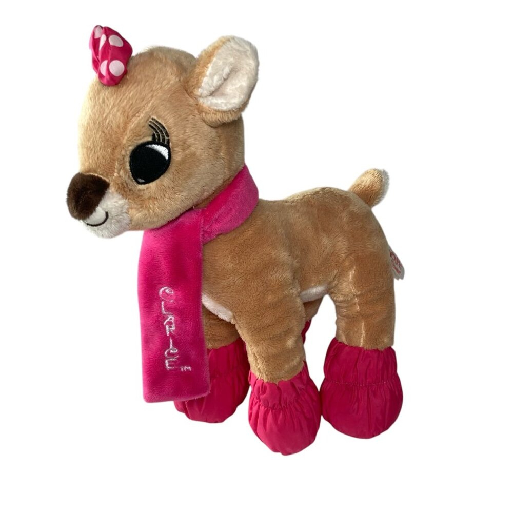 Dan Dee Clarice Plush Rudolph Reindeer 12" Pink Scarf Booties Collectors Choice